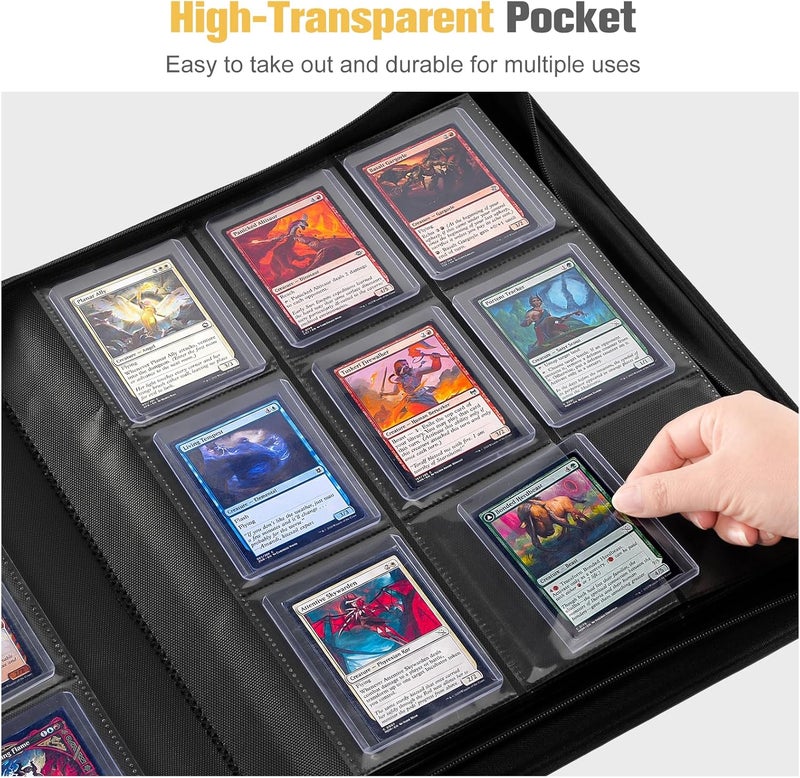 Procase Top Loader Binder, 9 Pocket Holds 324 Toploaders, Waterproof PU Leather with Non-PVC Pockets for Trading Cards or Sports Cards, Compatible with TCG, MTG in 3"x4" Toploader -Purple - Image 4